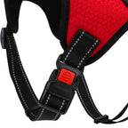 Basil No-Pull Dog Harness with Handle – Adjustable, Durable, and Comfortable (Red)
