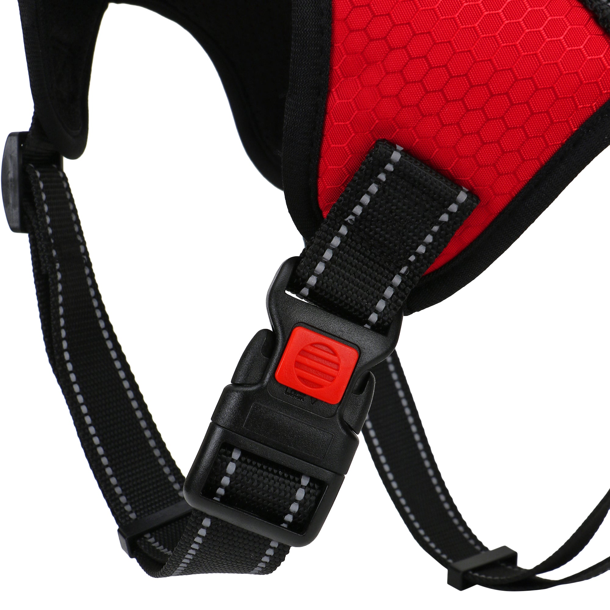 Basil No-Pull Dog Harness with Handle – Adjustable, Durable, and Comfortable (Red)