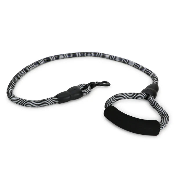 Basil Rope Leash for Dogs & Puppies 4 Feet black & Grey Small