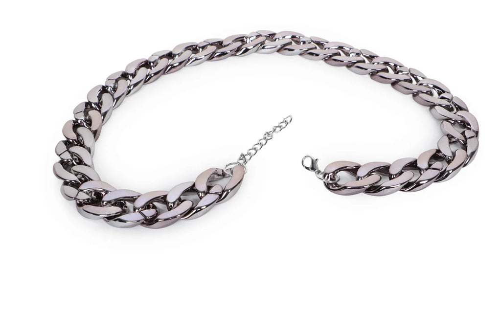 Basil Gun Metal Color Dog Jewelry – Lightweight Glam No Metal Chain Large 34cm