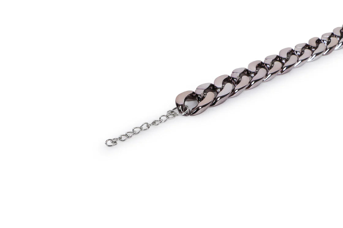 Basil Gun Metal Color Dog Jewelry – Lightweight Glam No Metal Chain Large 34cm
