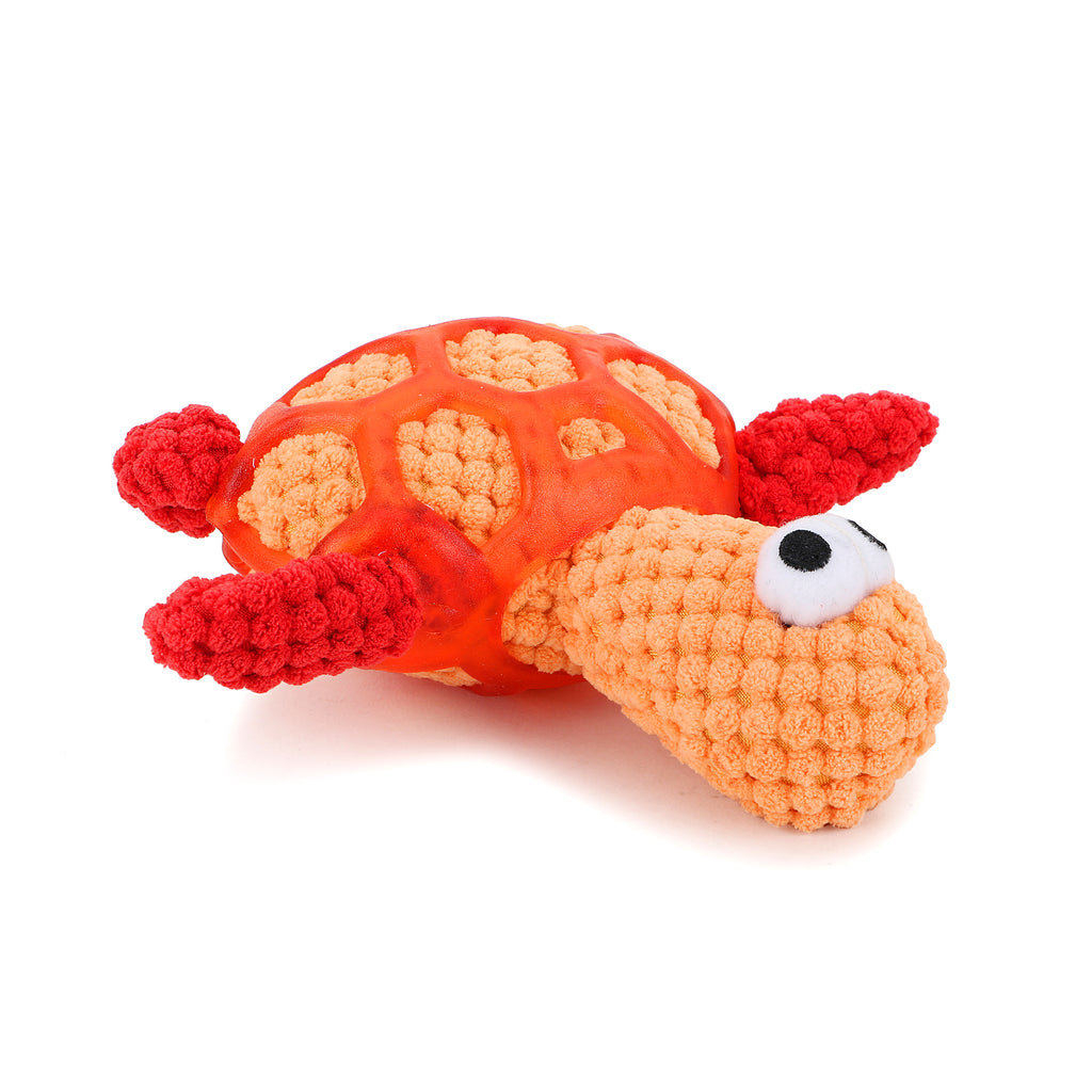 Basil Plush Tortoise Pet Toy Soft Plush Chew Dog Toy Orange