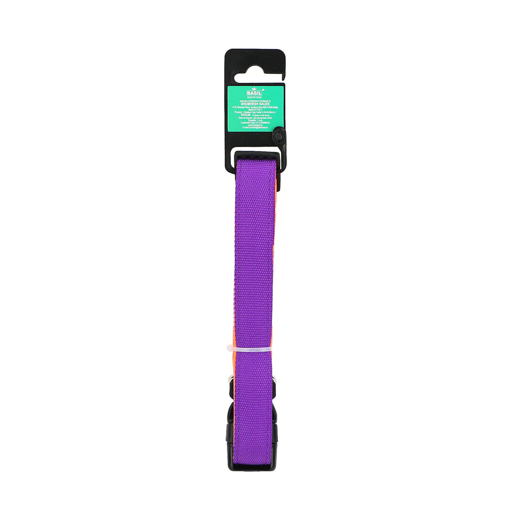 Basil Padded Adjustable Collar for Dogs & Puppies Purple