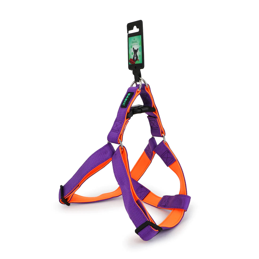 Basil Padded Adjustable Harness for Dogs & Puppies Purple/Orange