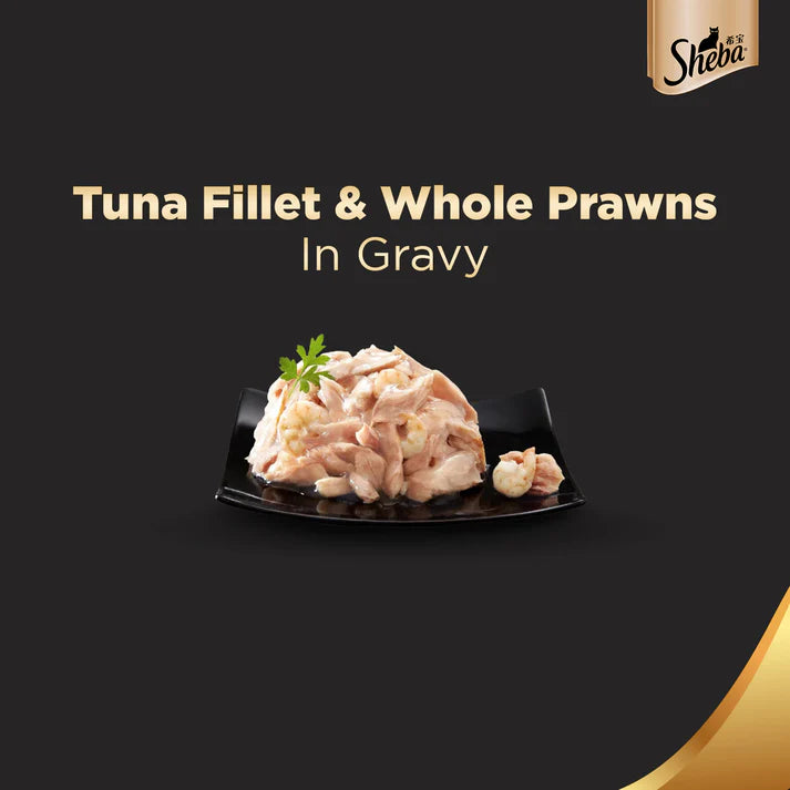 Sheba Deluxe Tuna and Prawn in Gravy Wet Cat Food 85g