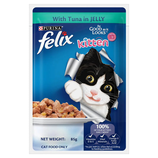 Purina Felix Kitten with Tuna in Jelly Wet Cat Food 85g (Pack of 12)