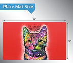 Drymate Pet Bowl Placemat Dog Food Feeding Mat Absorbent Fabric Waterproof Machine Washable -   Dachshund 12" x 20"