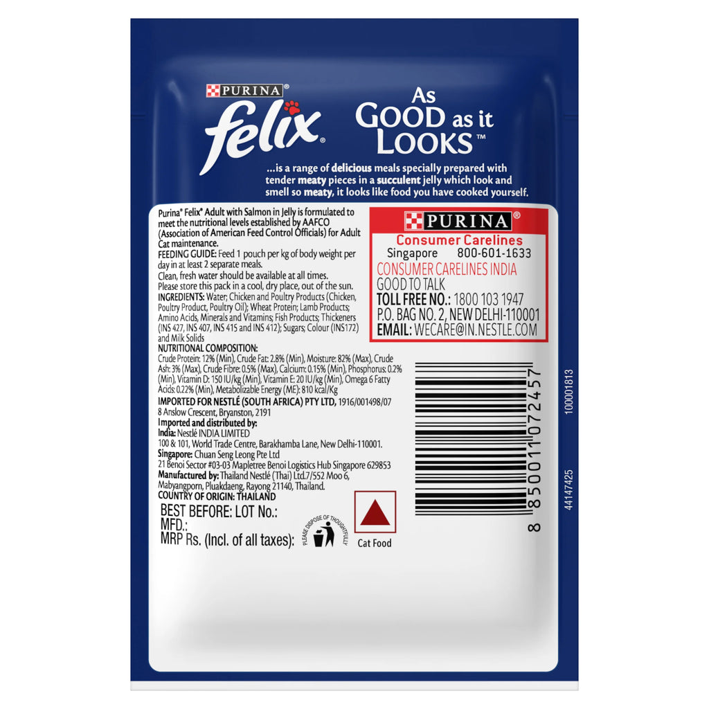 Purina Felix Salmon in Jelly Wet Cat Food 85g