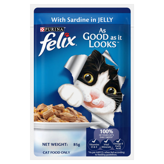 Purina Felix with Sardine in Jelly Wet Cat Food 85g (Pack of 12)
