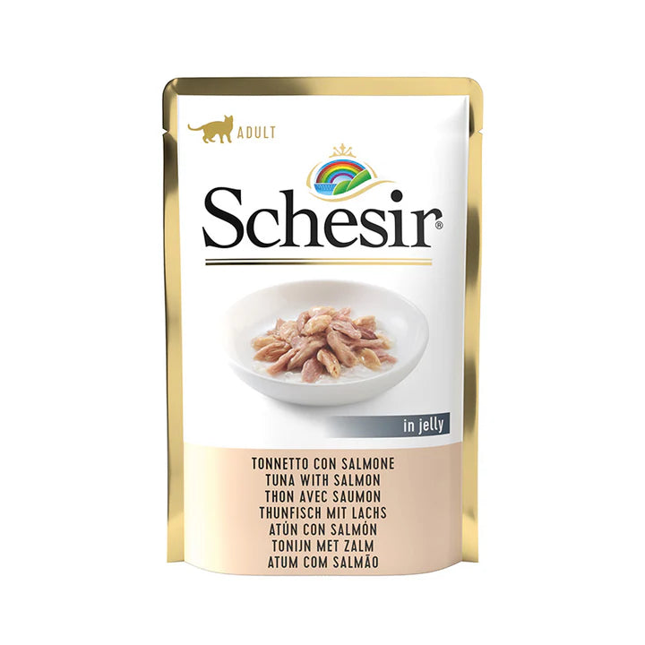 Schesir Tuna in Jelly With Salmon in Jelly Adult Cat Food 85g