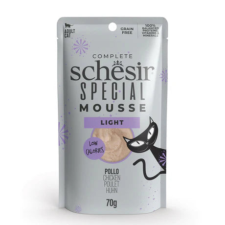 Schesir Special Light Mousse Chicken Turkey and Pumpkin Adult Cat Wet Food 70g