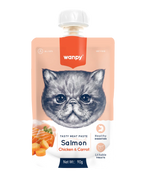Wanpy Premium Lickable Creamy Meat Paste Salmon Chicken and Carrot Cat Treats 90g