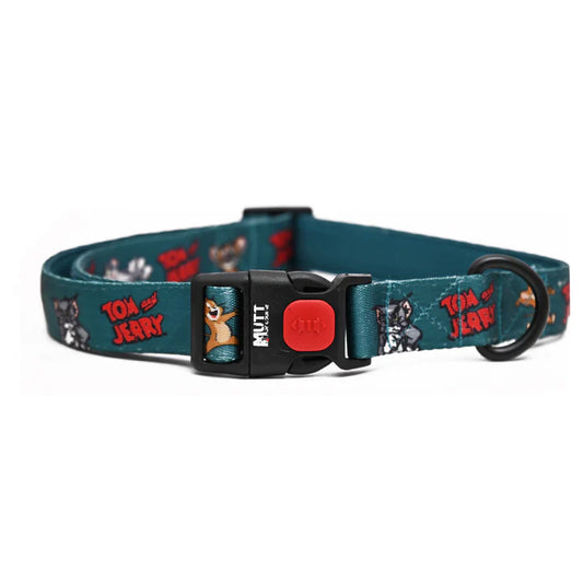 Mutt of Course Tom and Jerry Happy Green Collar For Dogs
