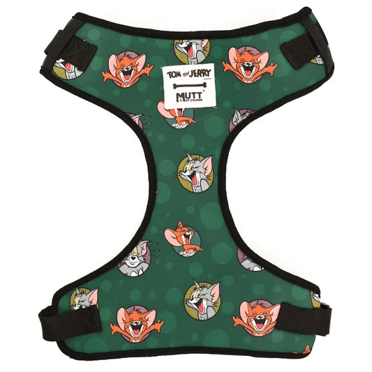 Mutt of Course Tom & Jerry Happy Green Harness For Dogs & Cats