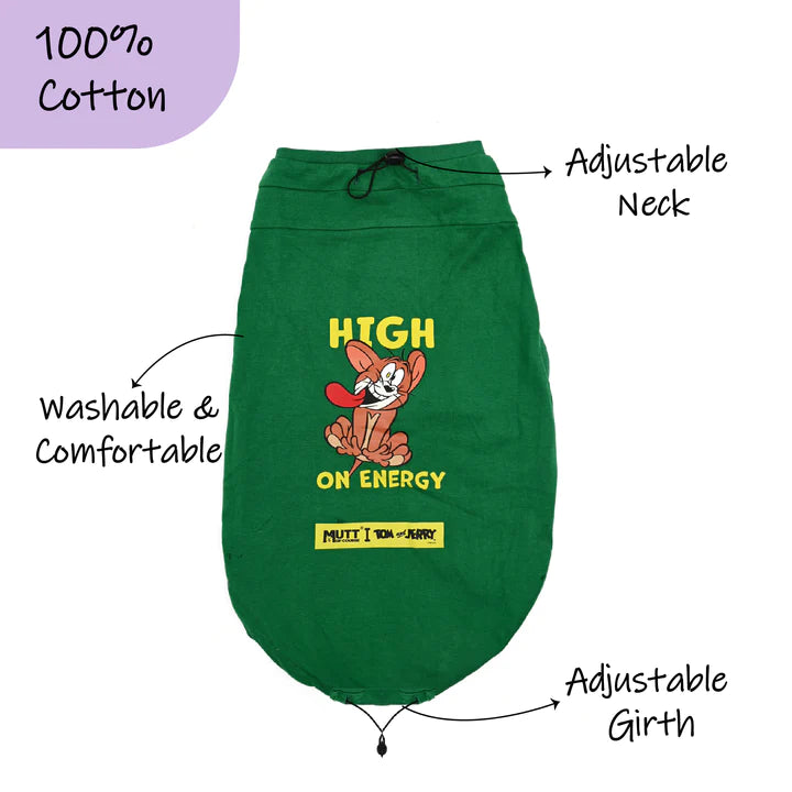 Mutt of Course Tom & Jerry High on Energy T-Shirt For Dogs & Cats