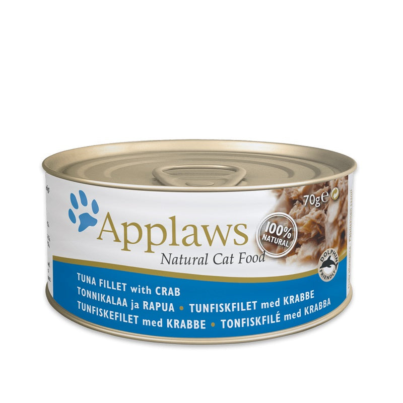 Applaws Tuna Fillet with Crab Tin Cat Wet Food 70gm