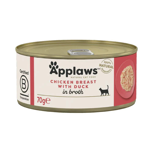 Applaws Cat Tin Chicken Breast with Duck in Broth 70gm