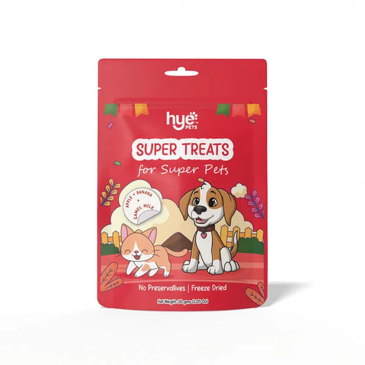 HYE Pets Freeze Dried Treats with Camel Milk, Apple and Banana for Dogs and Cats 30g