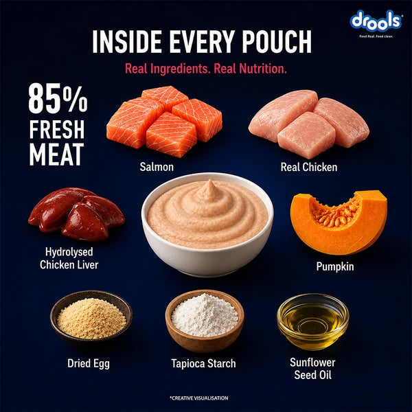 Drools Salmon Mousse Adult Cat Wet Food 80gm 5+1