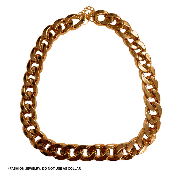Basil Gold Dog Jewelry – Lightweight Glam No Metal Chain 34cm Small