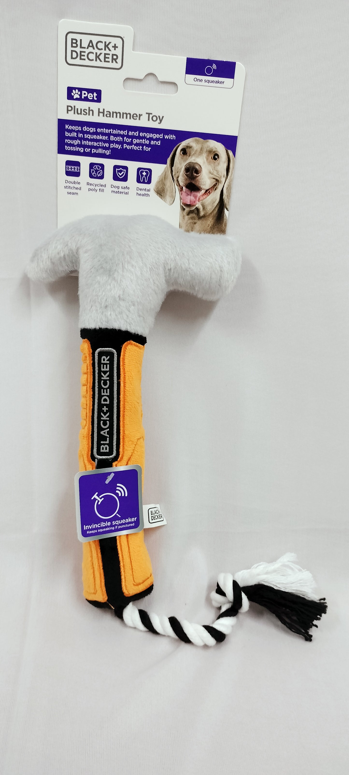 Black+Decker/ Kensie 3D Ballistic Toy Plush Hammer 41.28cm x 14.61cm x 4cm