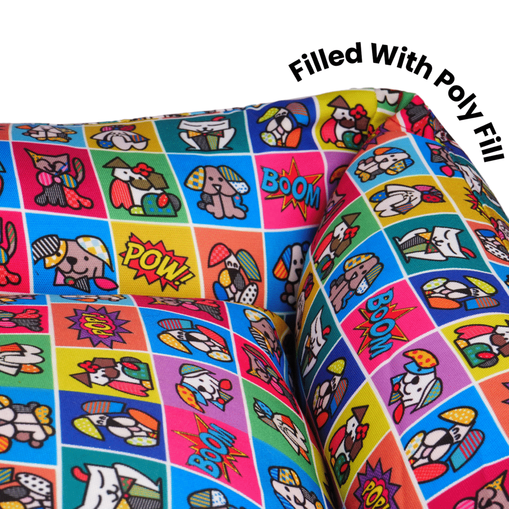 Unleash Ultra Soft Premium Luxury Bed Comic print For Dogs