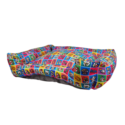 Unleash Ultra Soft Premium Luxury Bed Comic print For Dogs