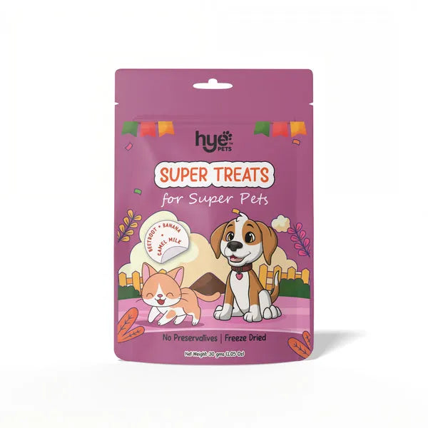 HYE Pets Freeze Dried Treats with Camel Milk, Beetroot and Banana for Dogs and Cats 30g