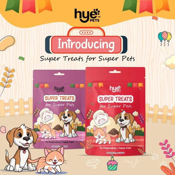HYE Pets Freeze Dried Treats with Camel Milk, Beetroot and Banana for Dogs and Cats 30g