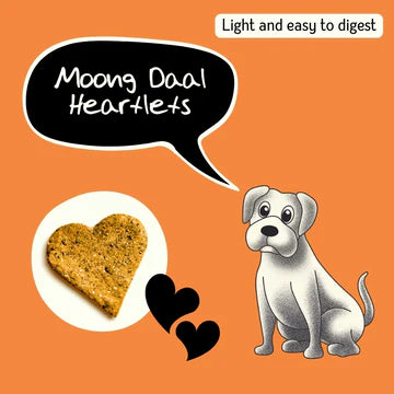 Nuts over Mutts Moong Daal Heartlets Gluten-Free Vegetarian Biscuits Treats for Dogs 200g