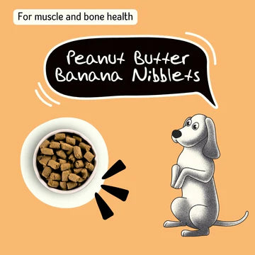 Nuts over Mutts Peanut Butter Banana Nibblets Vegetarian & Gluten Free Treats For Dogs 200g