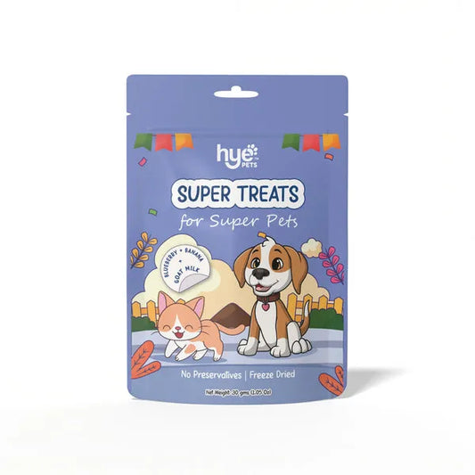HYE Pets Freeze Dried Treats with Goat Milk, Blueberry, and Banana for Dogs and Cats 30g
