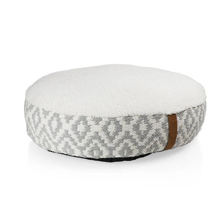 Pawpourri Bohemian Plush Round Bed For Dog I S/M I Size - 24 x 24 x 5"