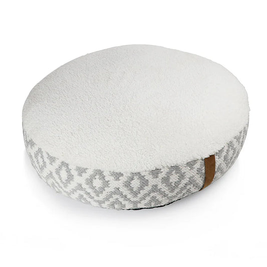 Pawpourri Bohemian Plush Round Bed For Dog I S/M I Size - 24 x 24 x 5"