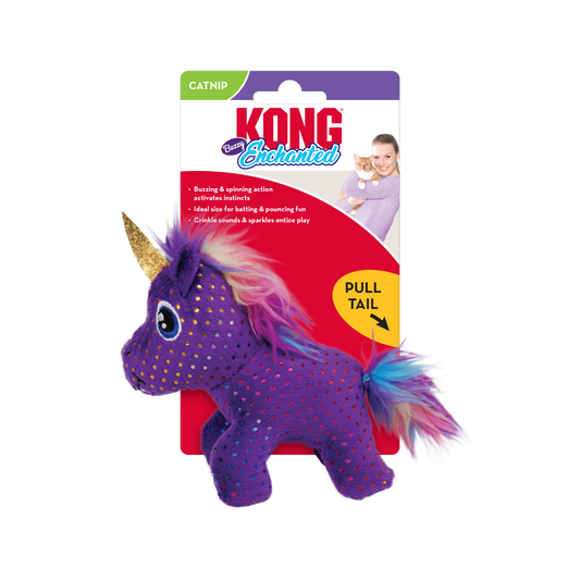 Kong Enchanted Buzzy Unicorn Toy For Cats 12.07x10.16x5.72cm