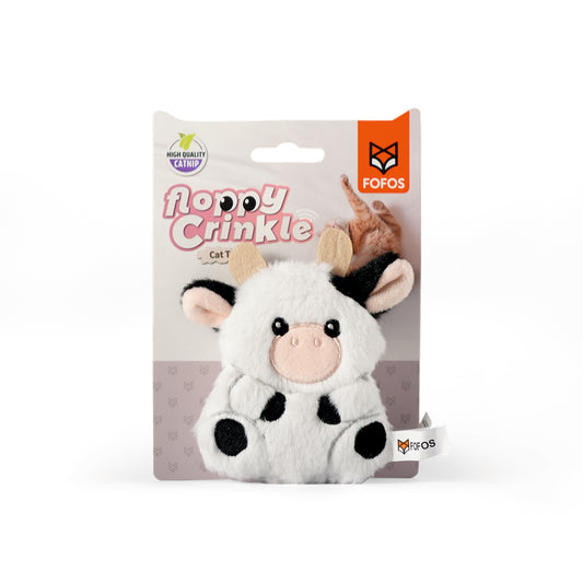 FOFOS Floppy Crinkle Cat Toy Cow 8 x 2 x 11 cm