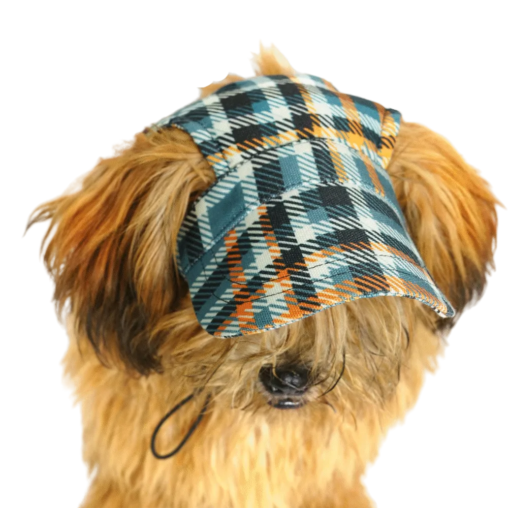 Unleash Pet Cap Green Check Medium 8 x 15 x 7.5"