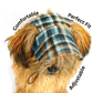 Unleash Pet Cap Green Check Medium 8 x 15 x 7.5"