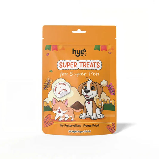 HYE Pets Freeze Dried Treats with Goat Milk, Carrot, and Banana for Dogs and Cats 30g