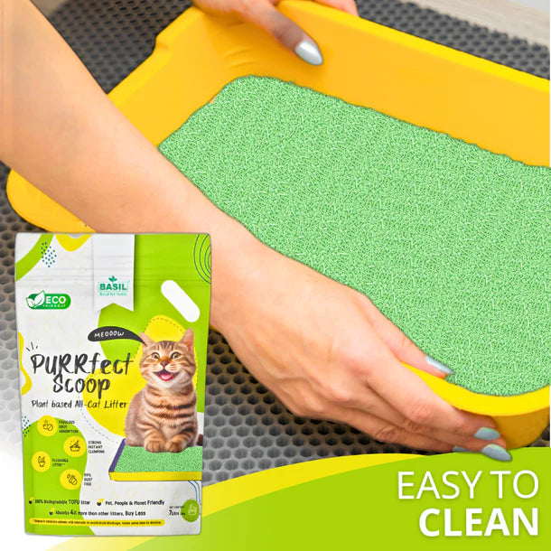 Basil PURRfect Scoop Cat Litter Eco-Friendly & Biodegradable Milk TOFU Cat Litter 7Ltr (2.6kg)