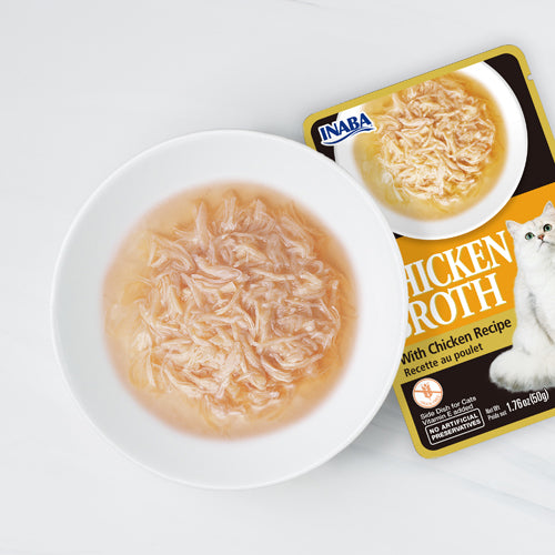 Inaba Chicken Broth with Chicken & Salmon Recipe Treats For Cats 50g