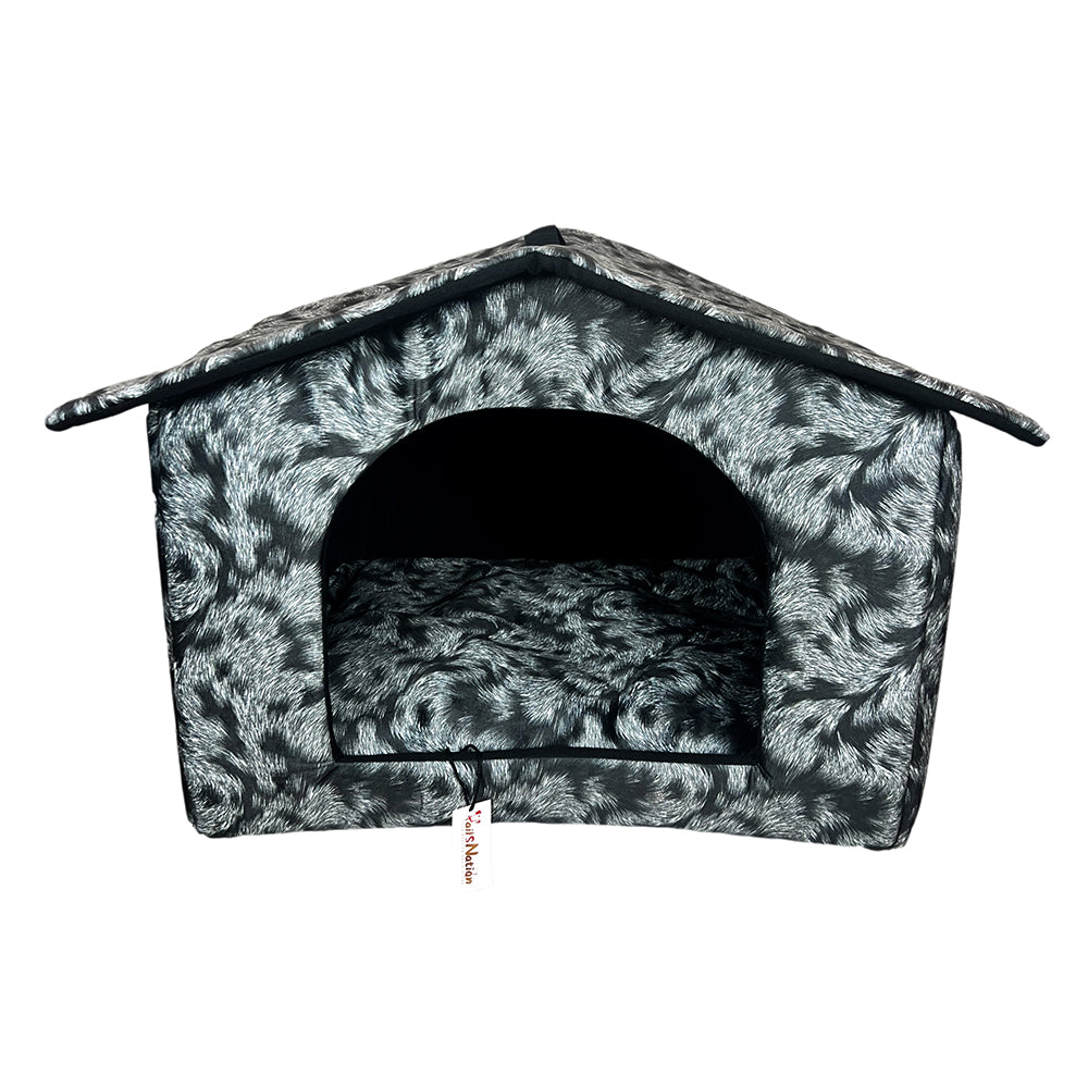 Tails Nation Puppy House For Your Furry Friend Black & White 50cmx40cmx35cm