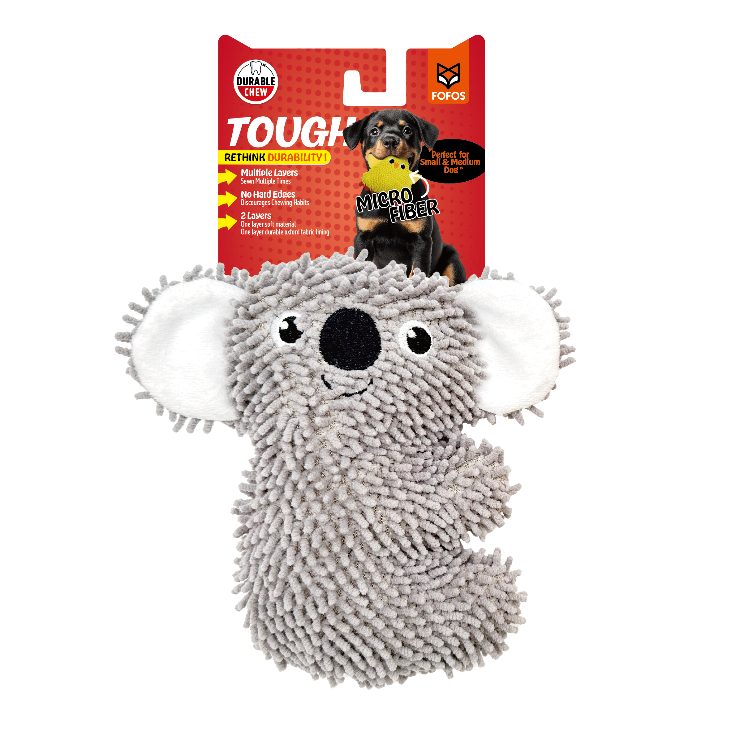 FOFOS Tough Dog Toy Koala 17.5 X 5.5 X 16cm