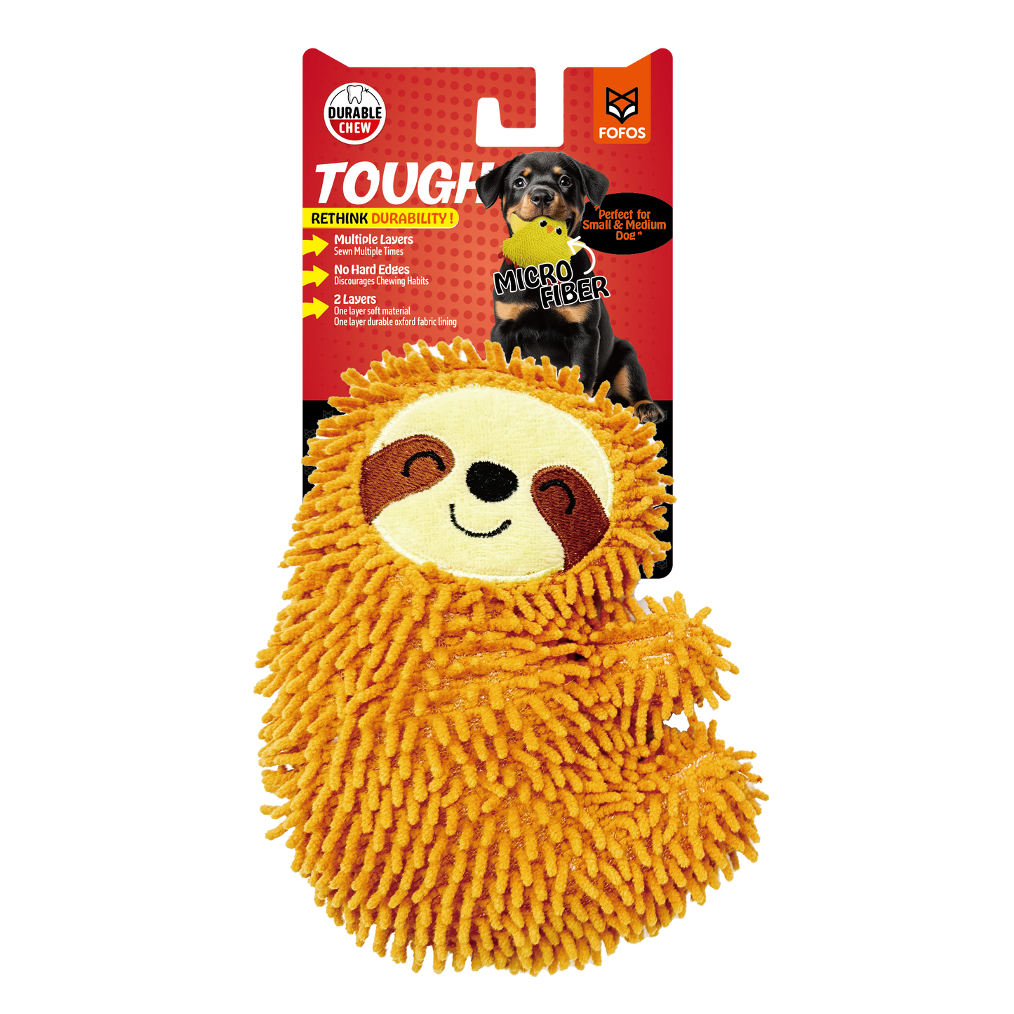 FOFOS Tough Dog Toy Sloth 12 X 5 X 16cm