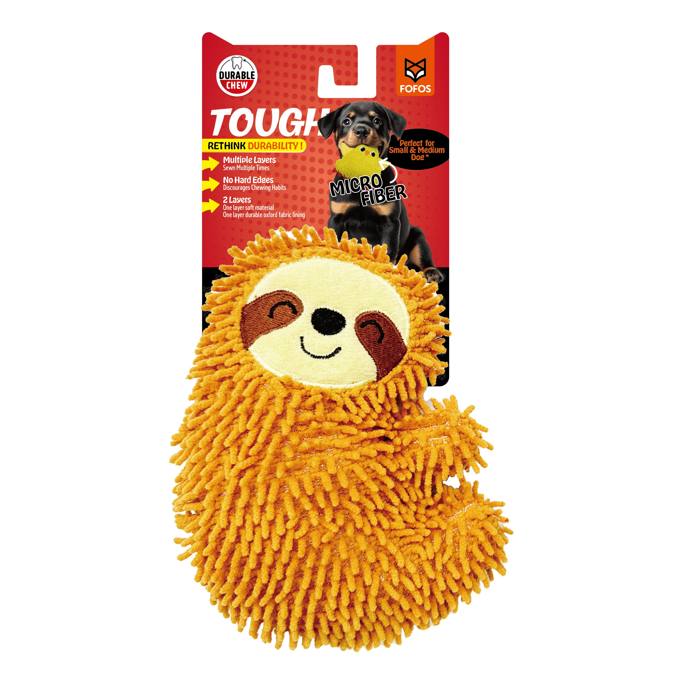 FOFOS Tough Dog Toy Sloth 12 X 5 X 16cm