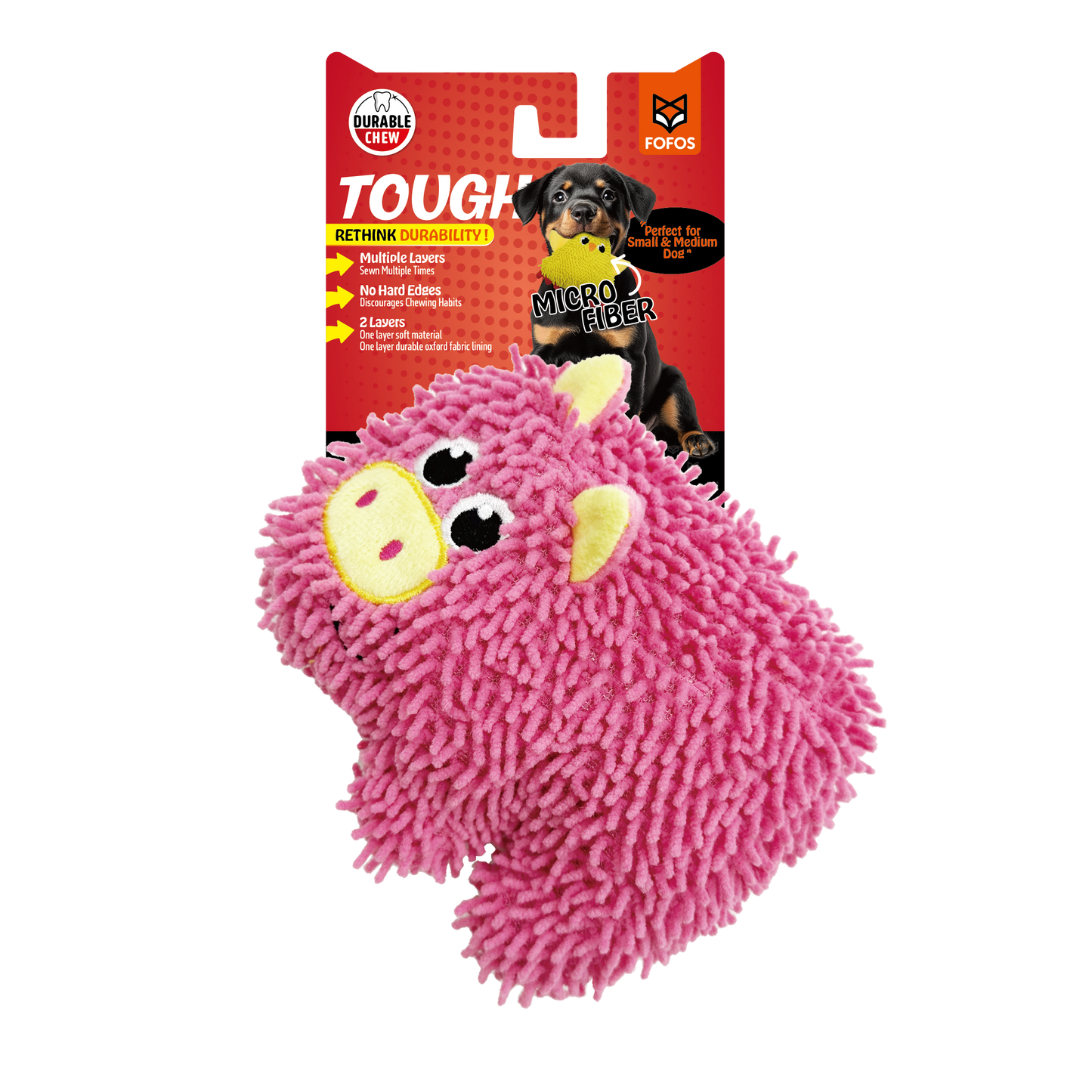 FOFOS Tough Dog Toy Pig 16 X 7 X 14cm