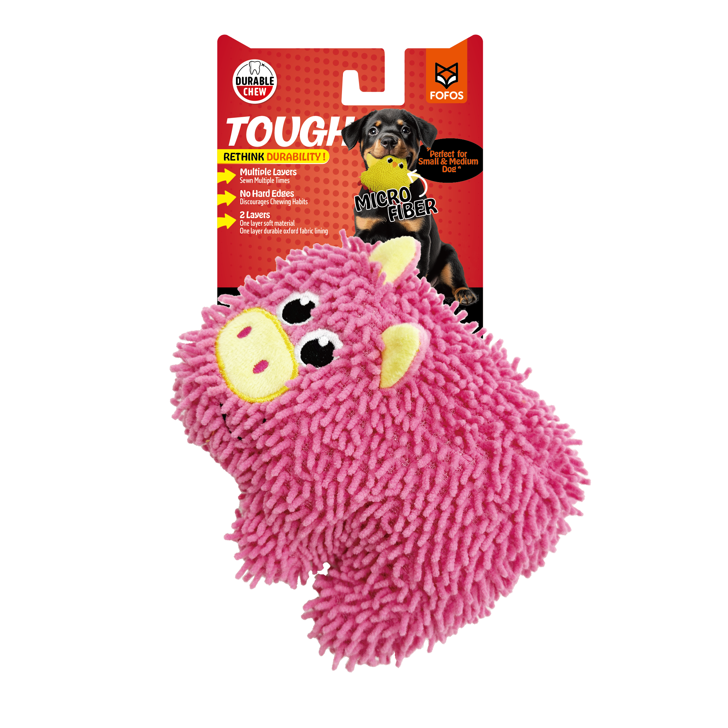 FOFOS Tough Dog Toy Pig 16 X 7 X 14cm