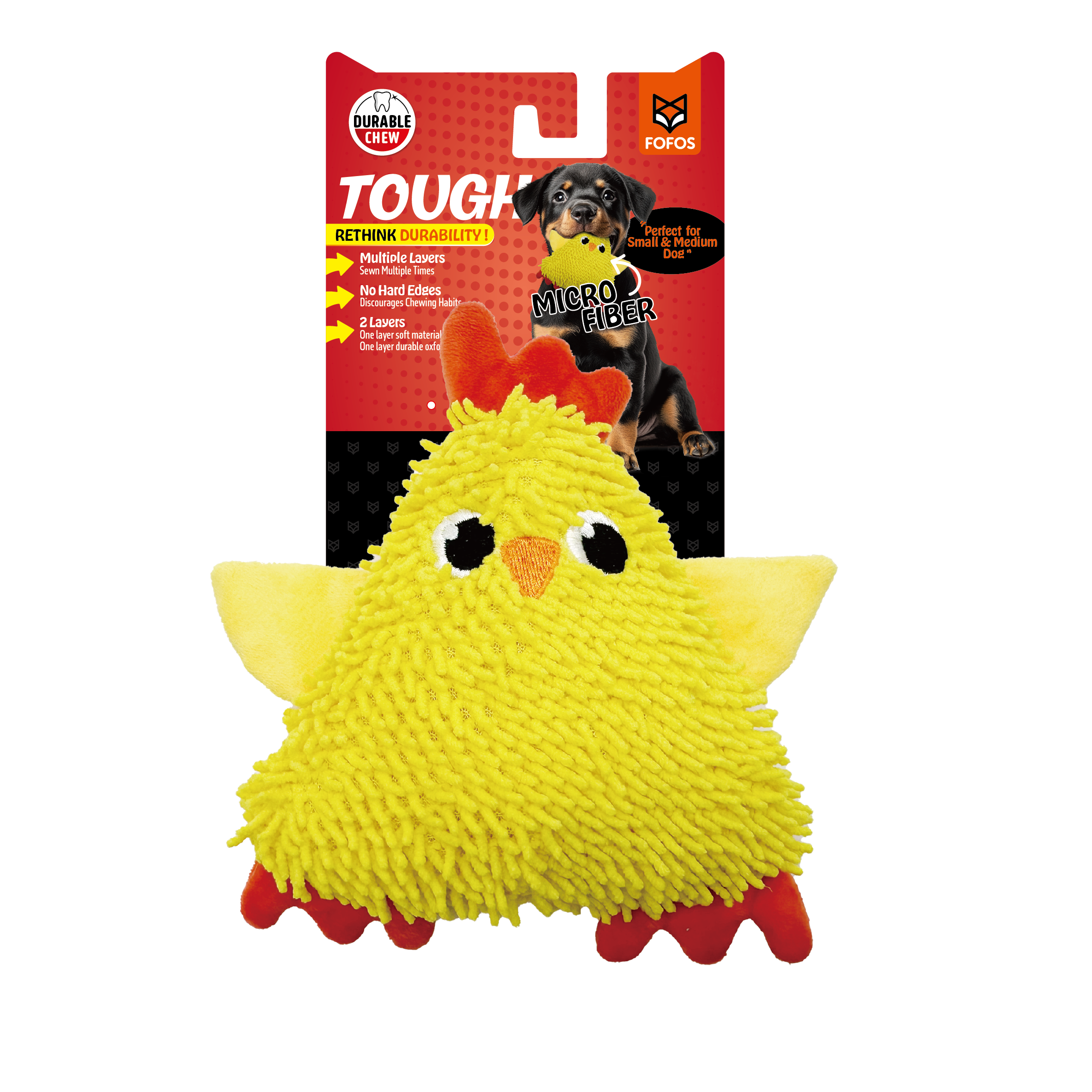 FOFOS Tough Dog Toy Chick 18 X 7.8 X 16cm