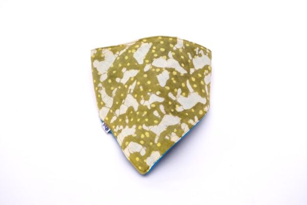 Hriku Organic Cotton Dog Bandana Dabu Print Olive Large