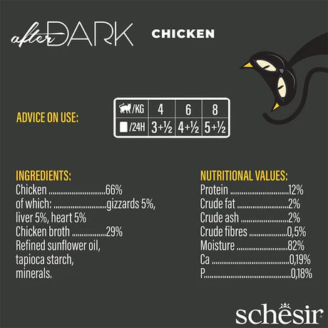 Schesir After Dark Cat Wholefood | Chicken Cat Wet Food 80g